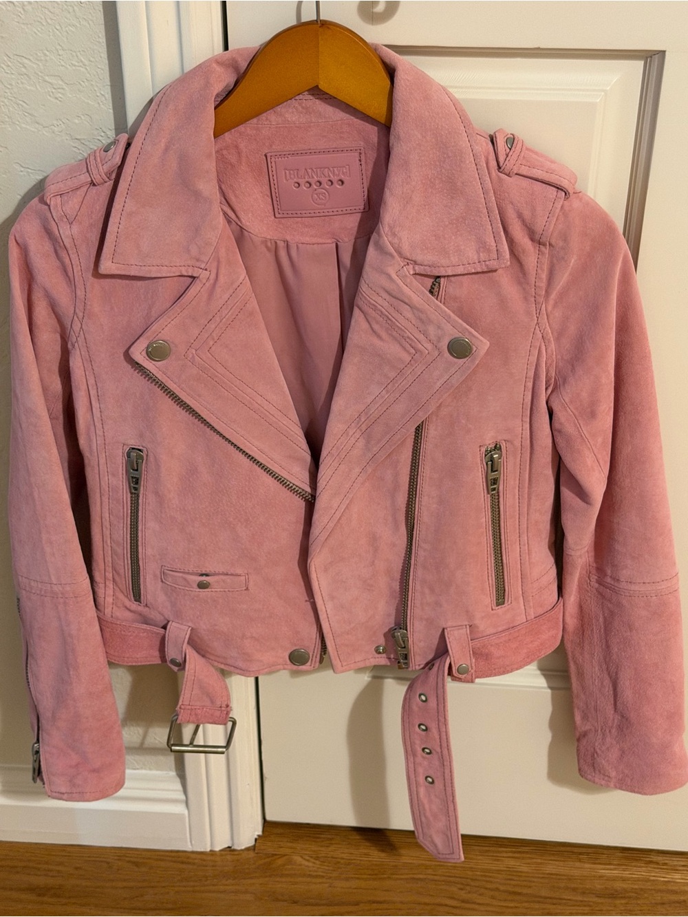 Blank NYC Dusty Pink Suede Moto Jacket